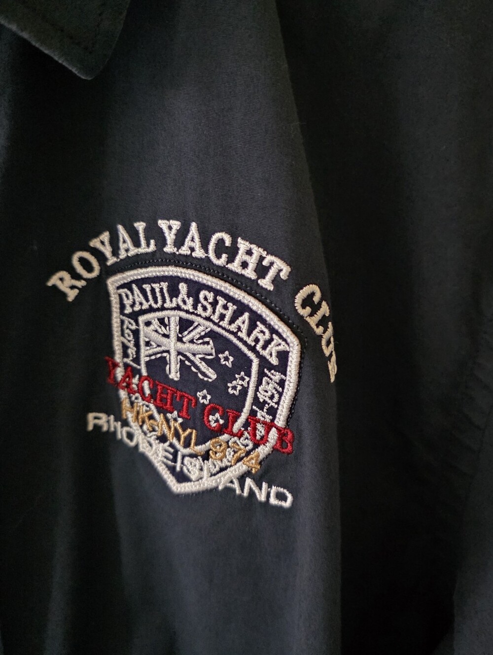 NWOT Paul & Shark L Modern Academia Nautical Yacht Club Embroidered Button Shirt - Picture 6 of 16